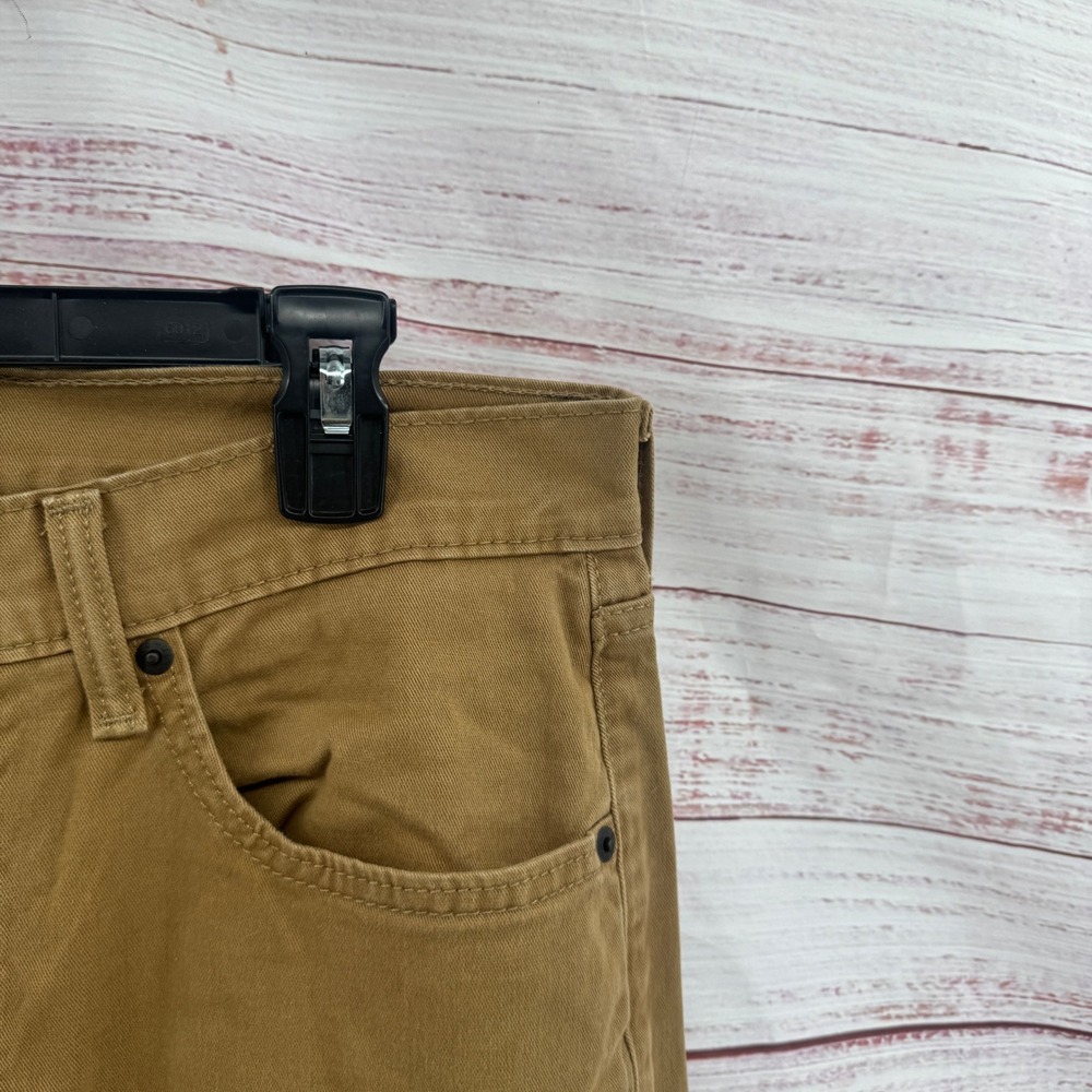 Levis 502 Regular Taper Jeans Mens 32x30 Brown Cotton Stretch Chino Pants - Picture 5 of 11